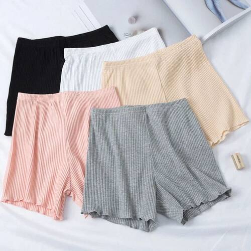 Plus Size Cotton Stretchy Underpants Ruffled three-point Saf