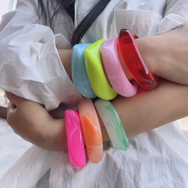 Vintage Acrylic CuffBracelets Bangles for Women New Trendy B