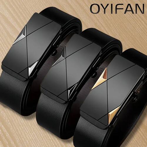 Men's Leather Belt Fashion Automatic Buckle Cowskin Male Bel