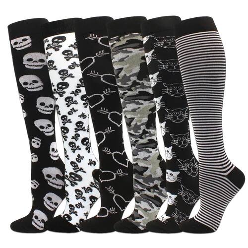 Personalized compression socks black daily elastic socks rel