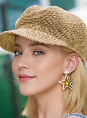1PC Summer Women's Octagonal Hat Breathable Multiple Colors