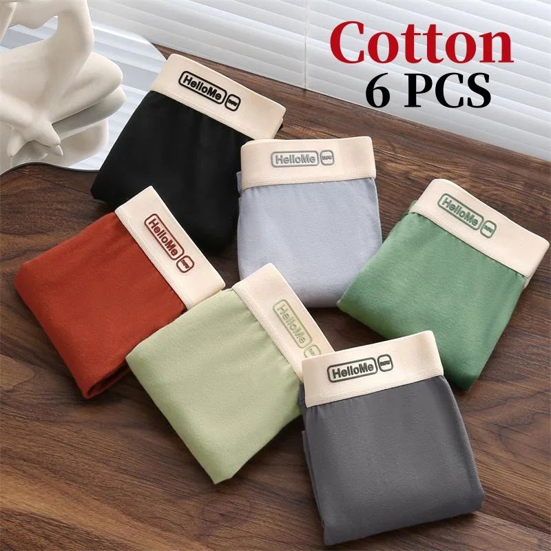 6Pcs/Men's Underwear High Quality Pure Cotton Boxer Shorts A图片