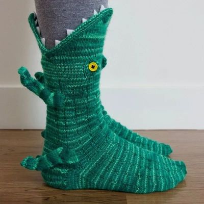 Christmas Socks Knitted Crocodile Socks Animal Funny Socks H