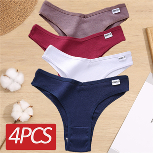 4PCS/Set Cotton Panties Women's Panties FINETOO Sexy Female