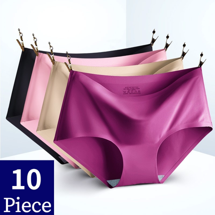 10PCS/Set Women's Panties Solid Seamless Underwear Plus Size