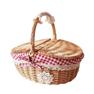 Baskets Food Organizer Camping Big Fruit Handmade Bas Picnic