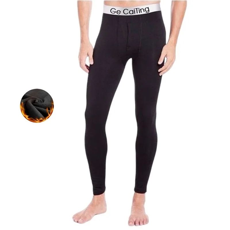 Thermal Underwear Men Thin Fleece Leggings Elastic Underpant