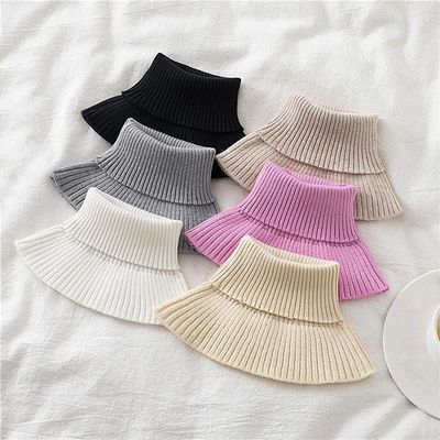 Women Knitted Fake Collar Scarf Warm Turtleneck Neck Warmer