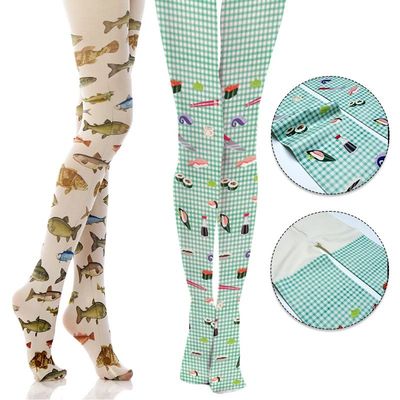 Women's Sexy Tights Stylish Y2k Abstract Print Pantyhose Nig