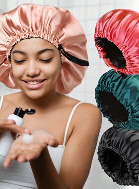 Women'sBonnet Soft Silk Smooth Double Layered Button Hair Ha