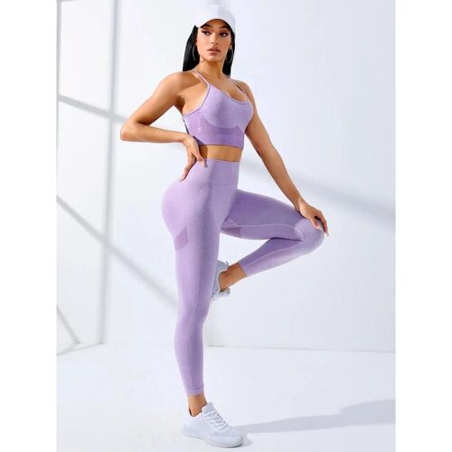Women Yoga Set 2/Pcs Seamless Workout Outfits Yoga Sportswea