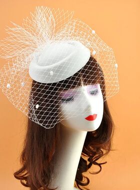 Women Fascinator Hat 20s Vintage Solid Color Felt Pillbox Sm