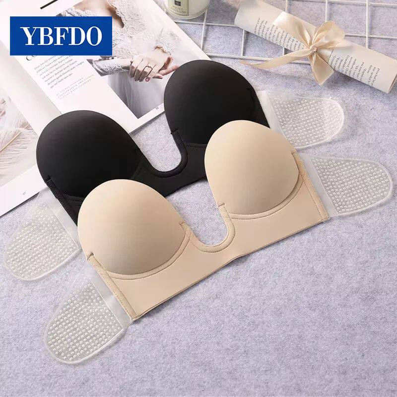 Women Self Adhesive Bras Invisible Breast Cover Sexy Deep U