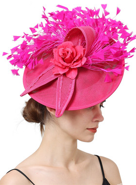 Royal Ascot Big Fascinator Hat Women Kentucky Derby Feather