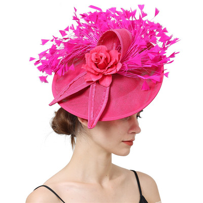 Royal Ascot Big Fascinator Hat Women Kentucky Derby Feather