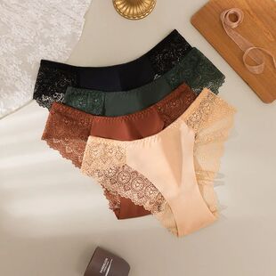 Women's Sexy Lingerie Seamless Soild Panties Perpective Fema