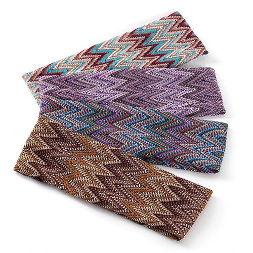 Geebro Bohemia Striped Lady Headband Handmade Outdoor Hairba