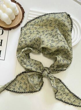 2025 Flower Neck Scarf Shawl Summer Triangle Hair Head Wrap