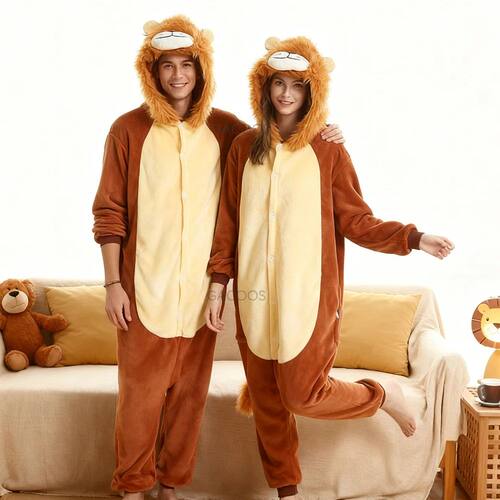 Adults Jumpsuits Cartoon Onesies Kigurumi Unisex Anime Lion