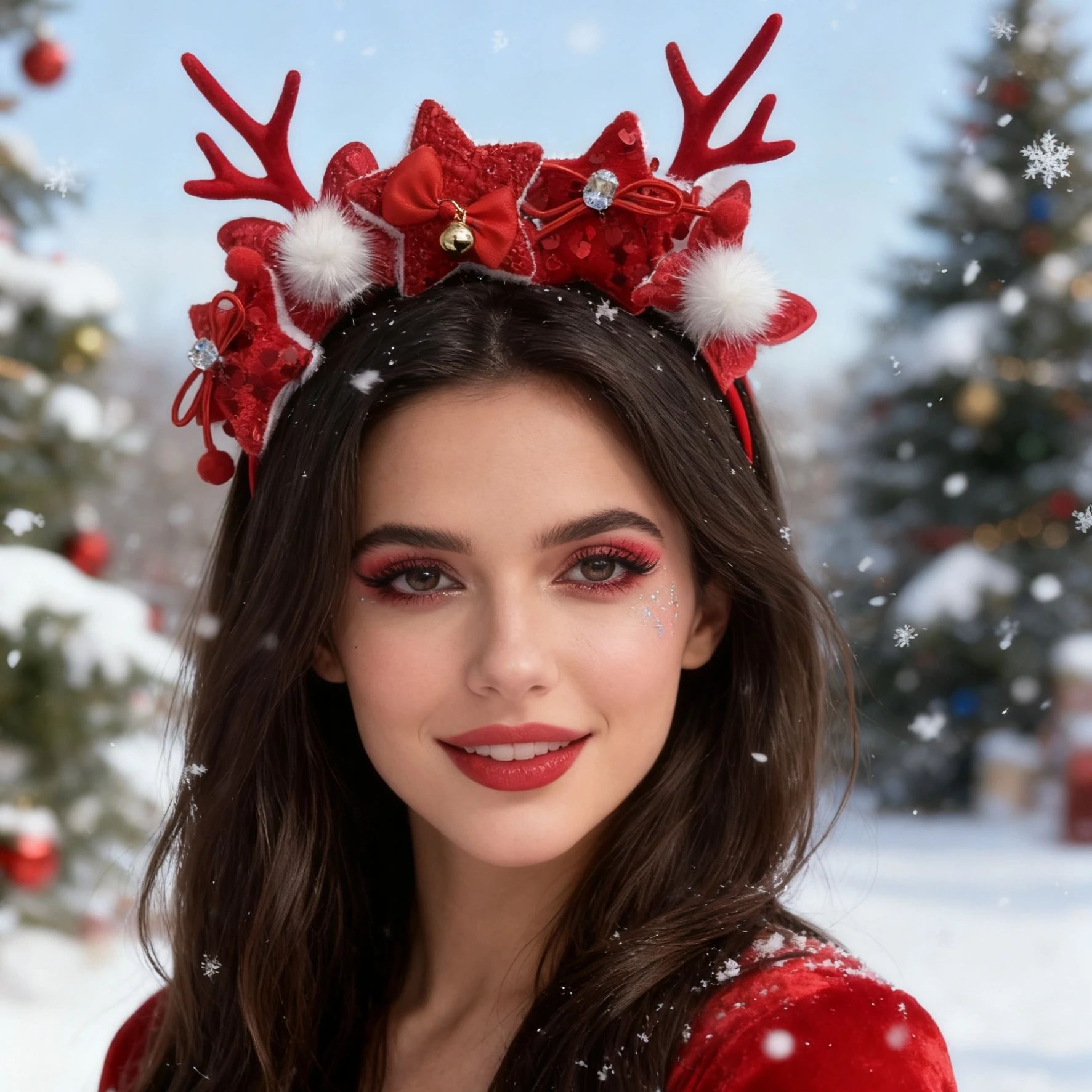 Christmas Antler Bowknot Headband Women Party Decoration Chr