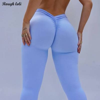 Nylon V Back Booty Yoga Pants For Women Scrunch Butt Yoga Le