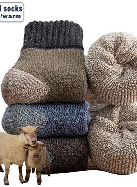 5Pairs/Lot Winter Thicken Wool Socks Men's High Quality Towe