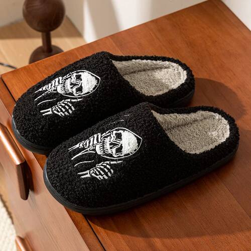 Halloween Funny Skull Face Women's Slippers Indoor Soft Good