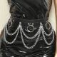 Studded Belt Leather Fringe Wais Rivet Black Chain Gothic