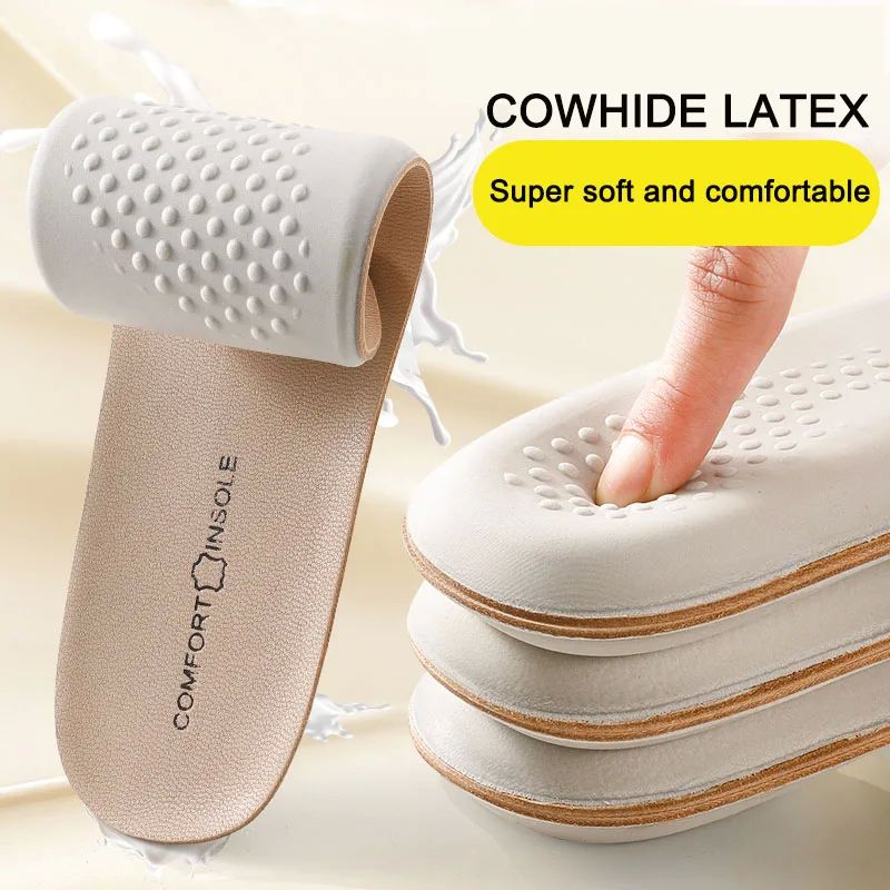 Leather Latex Sports Insole Cowhide Insoles for Shoes Arch S