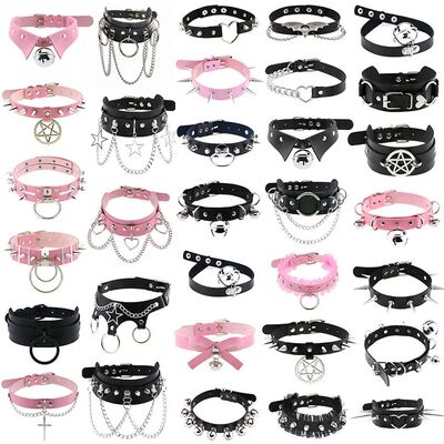 1Pc Gothic Spike Rivet Star Necklaces Collares Hip Hop Rock