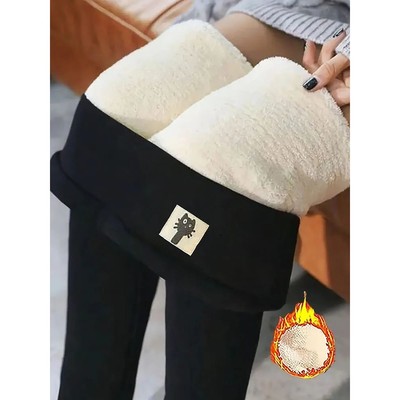 Winter Thicken Warm Leggings Women Lamb Cashmere Joggers Hig