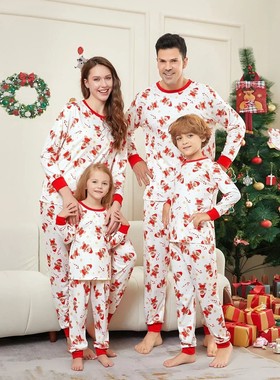 New 2025 Cartoon Allover Print Christmas Pajamas in Set Coup