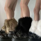 Thicken Faux Plush Furs 15cm Warmers Leg Colors Winter Wom