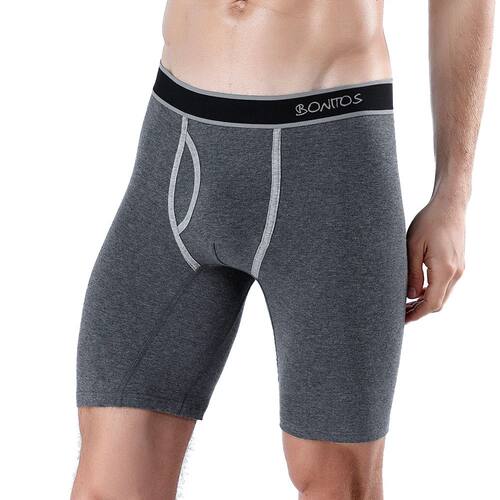 2026 New Style Cotton Fly Boxer Long Leg Underwear For Man S