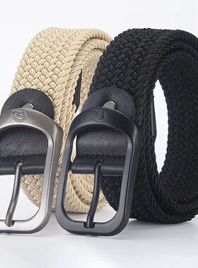 Men's Belt Casual Woven Elastic Belt Outdoor Sports Women's