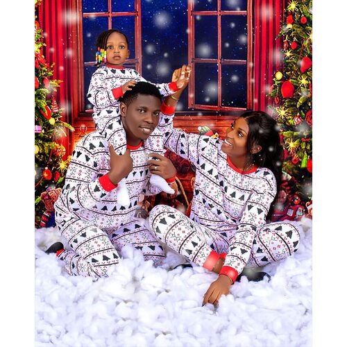 New Christmas Allover Print Family Pyjamas Mother Father Kid