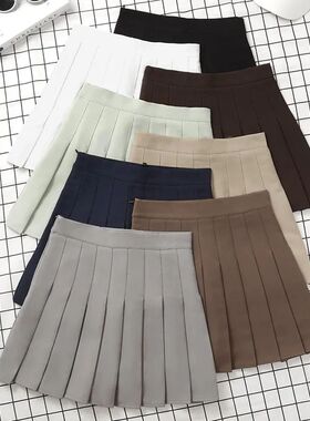 Brown Skirt Ladies  Summer Clothes Women's High Waist Style