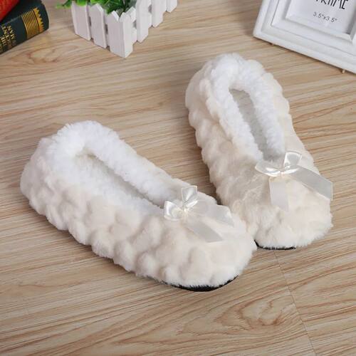 Fluffy Female Floor Slipper Women's Winter Shoes Thick Faux