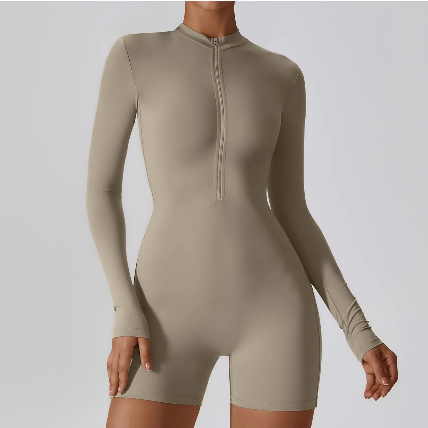 Zipper Long Sleeve Jumpsuits Women's Workout Tracksuit Sport