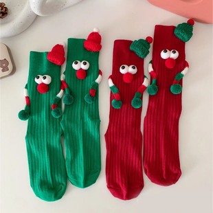 1pc Women'S Christmas Socks Cute No Magnetic Middle Tube Car