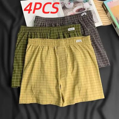 4Pcs Mens Underwear Boxers Shorts Casual Sleep Underpants Ho