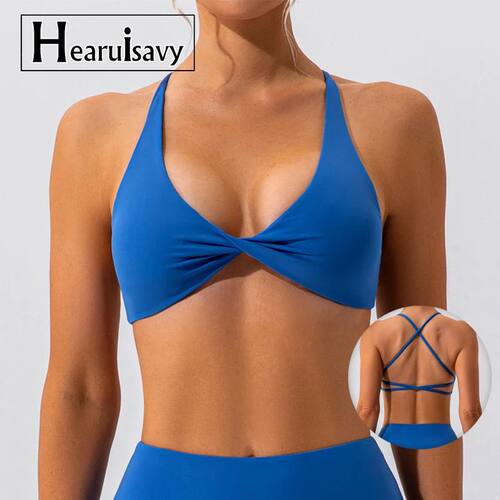 Summer Sexy Gym Top Women Crease Sports Bra Running Back Cro