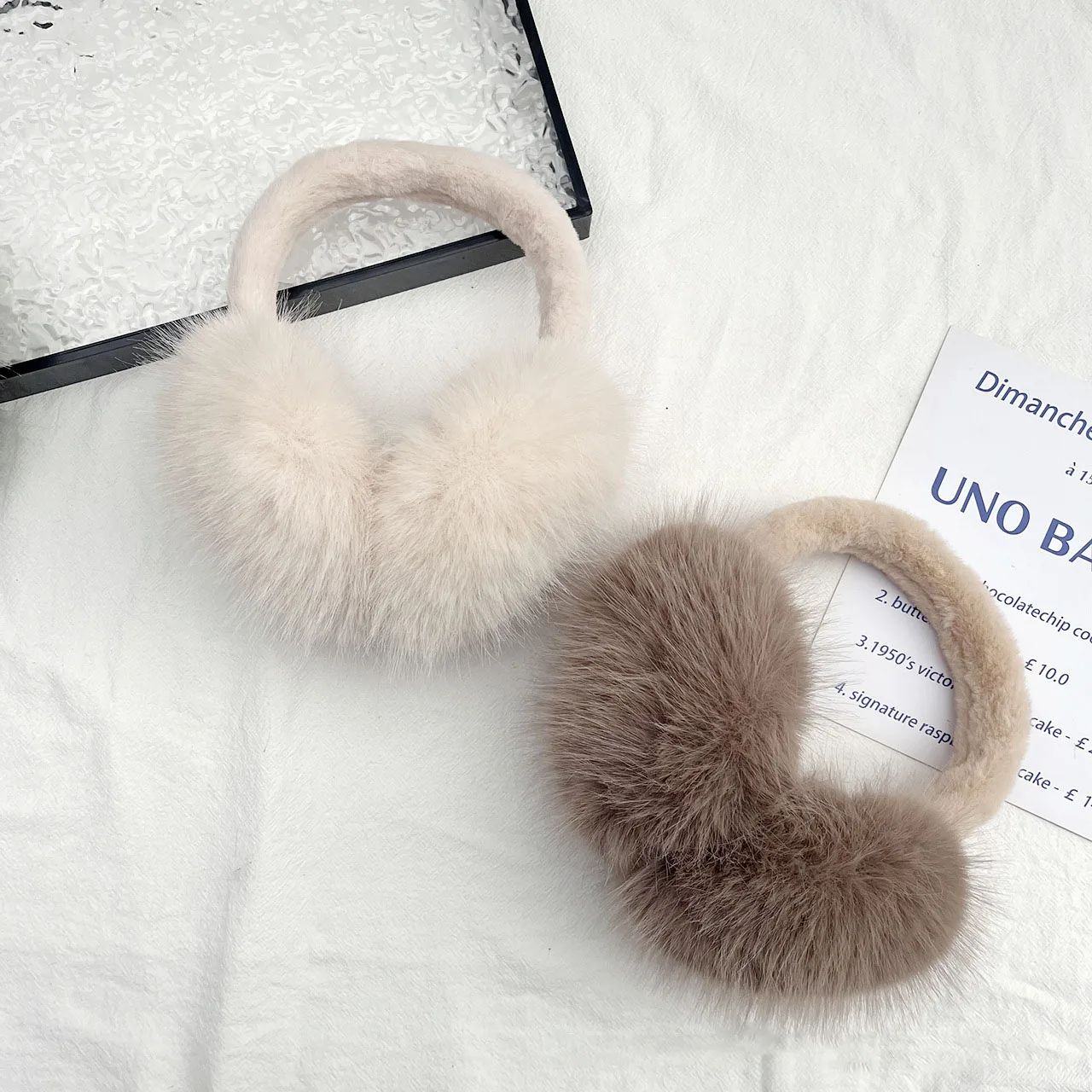 Cute Plush Fur Headphones Women Winter Warm Earmuffs Soft Ca
