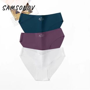 Women's Panties Ice Silk Seamless Sexy Female Underwear Low-