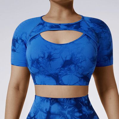 Women Seamless Yoga T-Shirt Sports Gym Cropped Tops Gym Trai
