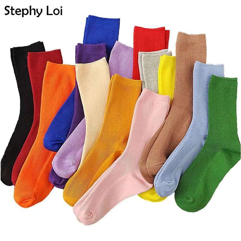 New  Color Retro Women Lady Cotton Loose Socks Winter In Tub