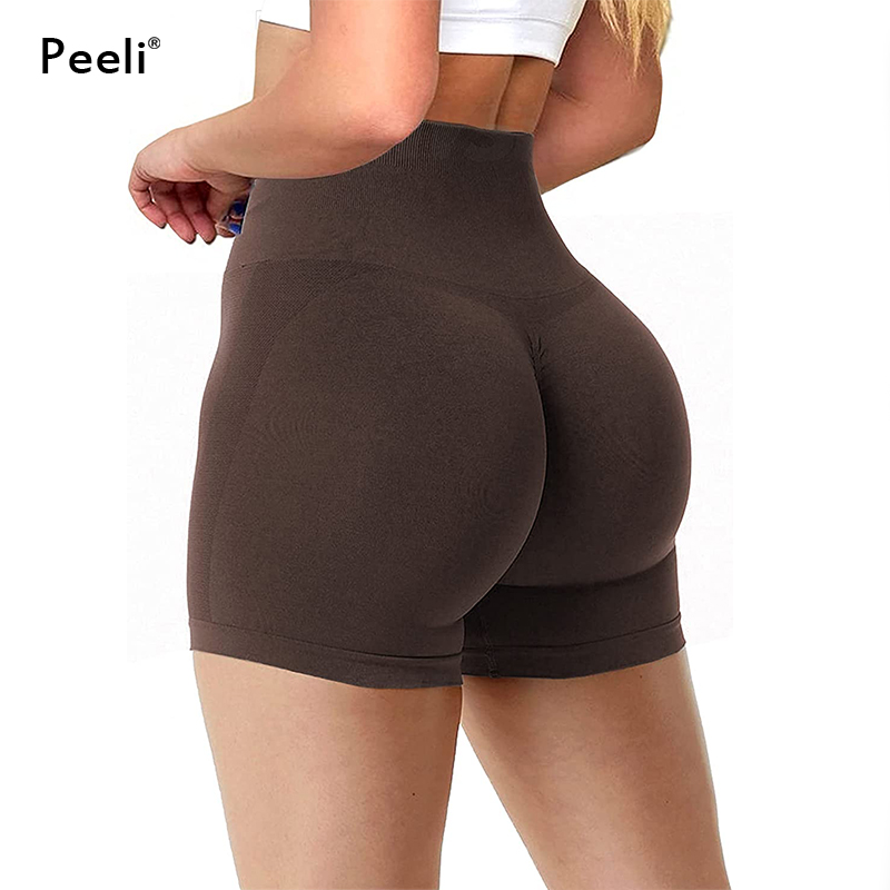 High Waist  Seamless Shorts Women Scrunch Butt Yoga S