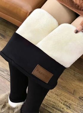 Women Lamb Fleece Leggings Seamless High Waist Thermal Winte