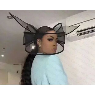 New Black Fascinator Wedding Pillbox Hat Women Elegant Fasci