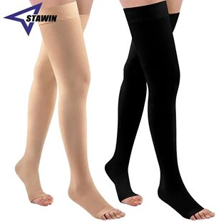 1 Pair Thigh High 20-32 MmHg Compression Stocking Toeless Co